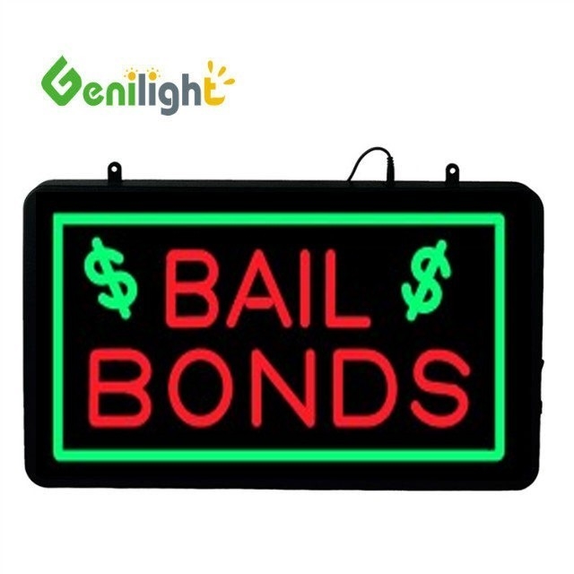 Genilight 56*33 cm Rechteck LED BAIL BONDS Neonzeichen Animation Material Epoxidharz