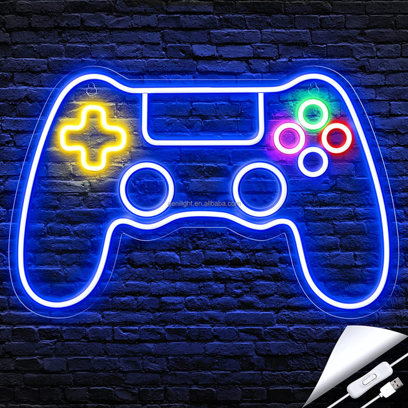 Fügen Sie Ihrem Gamer-Raum eine Farbe hinzu mit einem Neon-Schild für benutzerdefinierte Game Controller von 41*27,5 cm