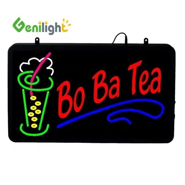 Indoor RGB Custom Super Light LED Letter Ba Ba Tee Offenes Neonschild für Saftgeschäft Energie