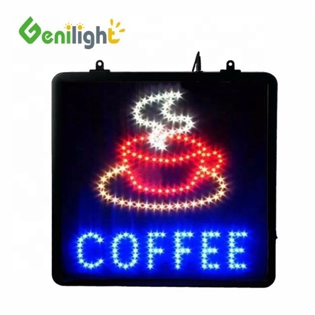 ABS Offene Kaffeetasse Logo LED Offene Anzeige für Cafe Halt Helligkeit -