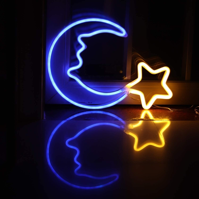 LED-Mondstern-Neonlicht für Festivaldekorationen Lebensdauer 50000 Stunden Stromverbrauch 1