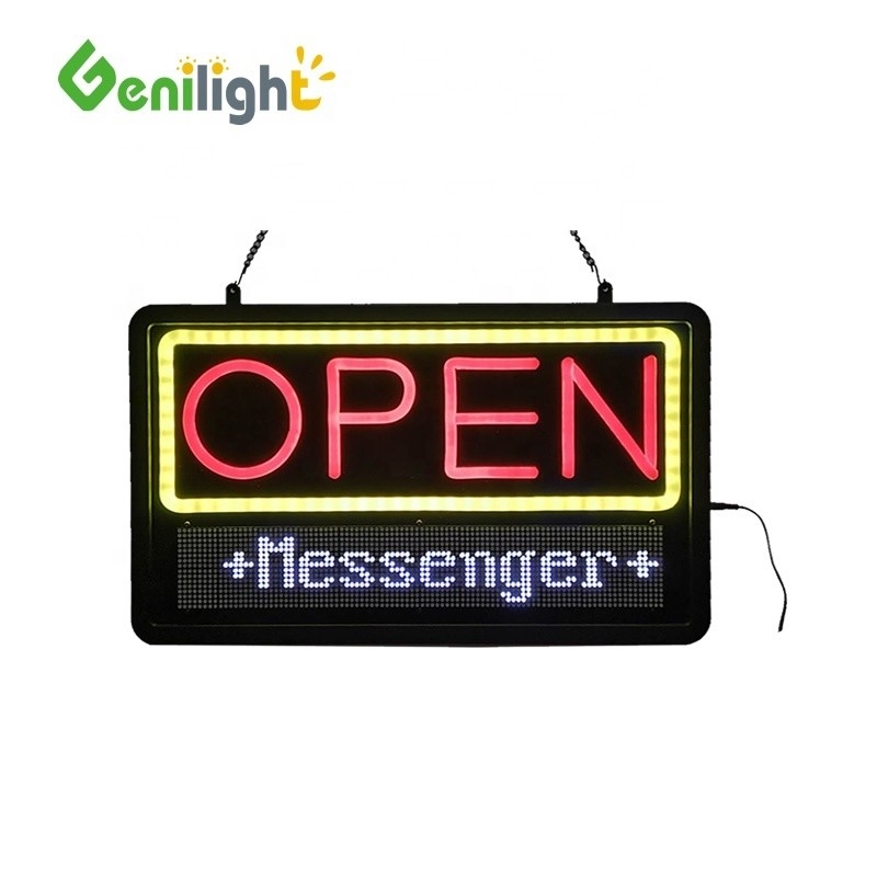 Hightech gehärtetes Glas LED Neon-Schild für Unternehmen Programmierbare helle elektrische Anzeige
