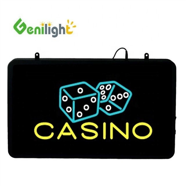 Werbung CASINO LED Neonschild 56x33 cm Panelgröße Helligkeit 80 mit Custom Design