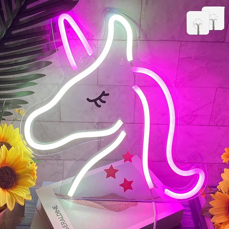 Energieverbrauch 1 Einhorn Neonlampen LED-Schild perfekt für Tierliebhaber und Spieler
