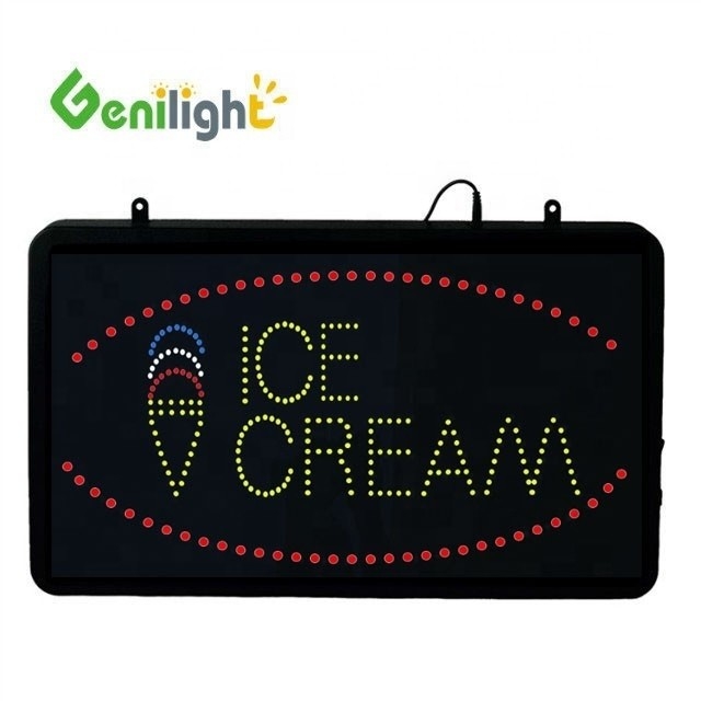56*33 Panelgröße Genilight Eiscreme LED Acryl offenes Schild mit Touchscreen