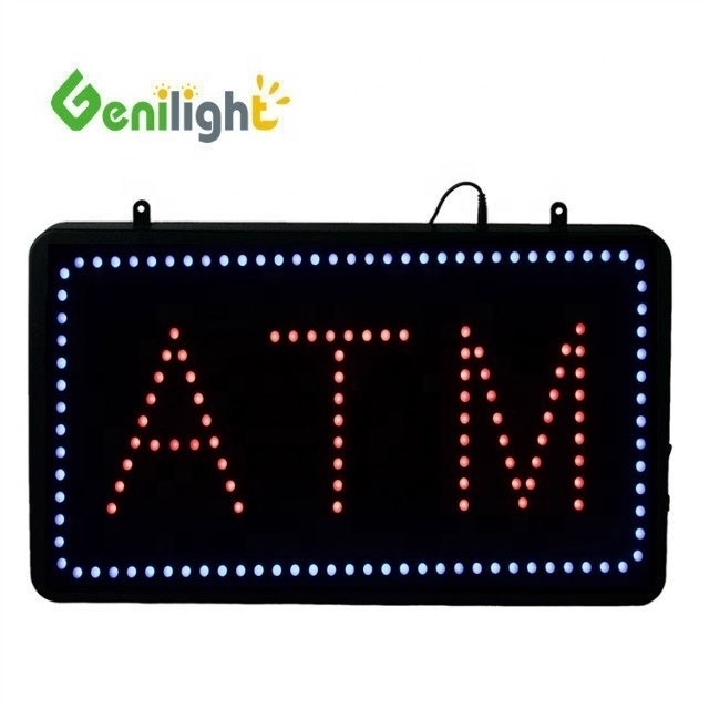 Genilight Indoor 56*33cm Neon LED Geldautomaten offen 12V Elektronische Helligkeit und Effizienz