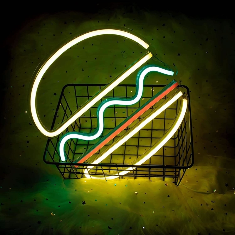 LED-Neon-Offenschein für Wanddekor 1 Stromverbrauch Hamburger Neonlicht