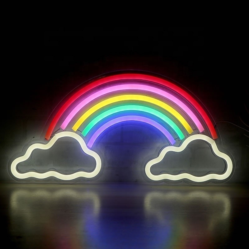 Neon-Regenbogenlicht LED Wanddekor Kunstschild für Zuhause Schlafzimmer Wohnzimmer Büro 5V Spannung