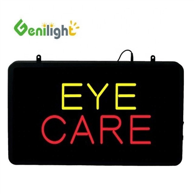 Customized Acrylic Front Board Genilight LED Neon Schild für Augenpflege 22*13 Zoll CE RoHS