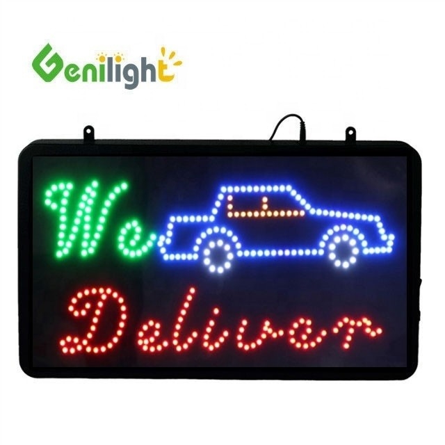 Genilight Indoor 56*33cm Hochhell- und Niederspannungs-LED-Open Sign mit RGB-Funktion
