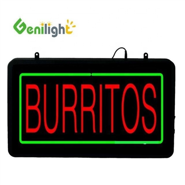 Custom Design DC12V BURRITOS LED Neon offenes Schild von Genilight IP-Bewertung Farbtiefe