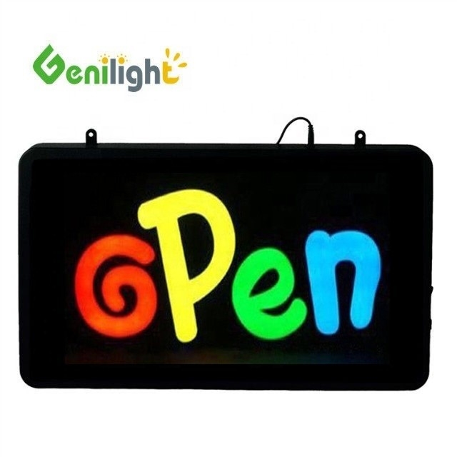 Blinkender Animationsmodus Genilight 56*33 cm Vollfarbe Elektronische LED Neon OPEN Schild