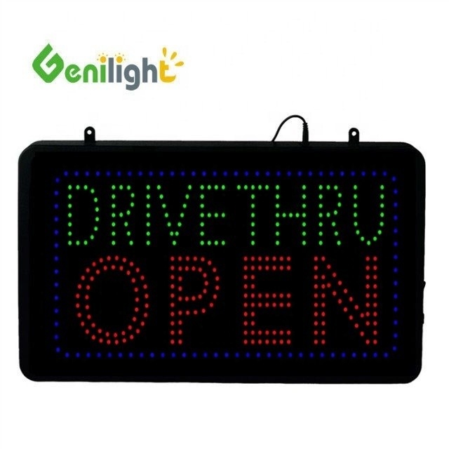22*13 Zoll CE und RoHS Genilight Innenraum RGB Beleuchtet Drive Thru Coffee Neon Offenes Schild