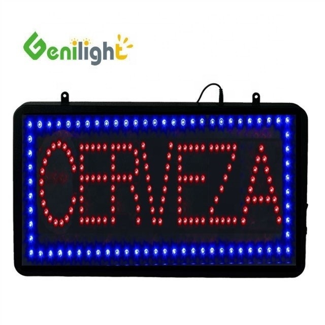 Innenbereich Superhelligkeit Custom LED CERVEZA Offene Anzeige für BEER BAR von Genilight