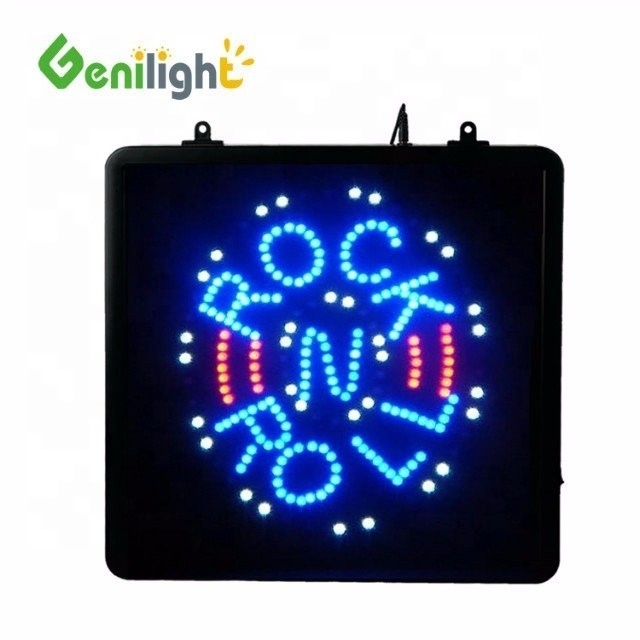 Blitzsteuerung Innenraum 53*45 cm Animation Musik Rock and Roll LED Schild Keine Musik Kein Leben
