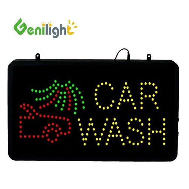 Genilight Innenraum 22*13 Zoll DC12v LED Autowaschanzeige mit Aluminium-Plastik-Hintergrund