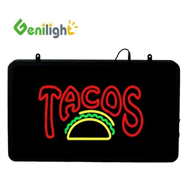22 * 13 Zoll LED Neon-Schild für TACOS Store Helligkeit Vollfarbe Funktion 2 Wechselmodi