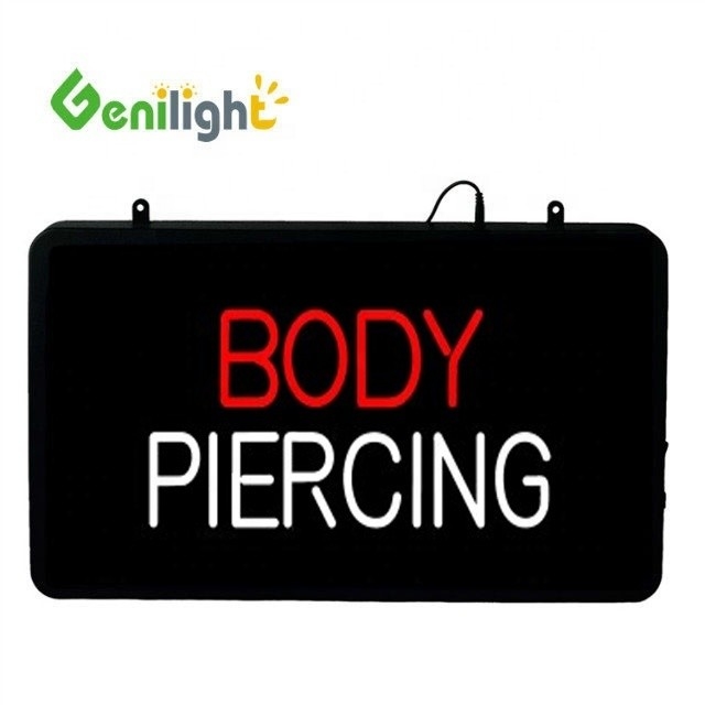 Körperpiercing und Tätowierungen LED-Neon-Schild Genilight 56*33 cm mit Acryl-Vorplatte