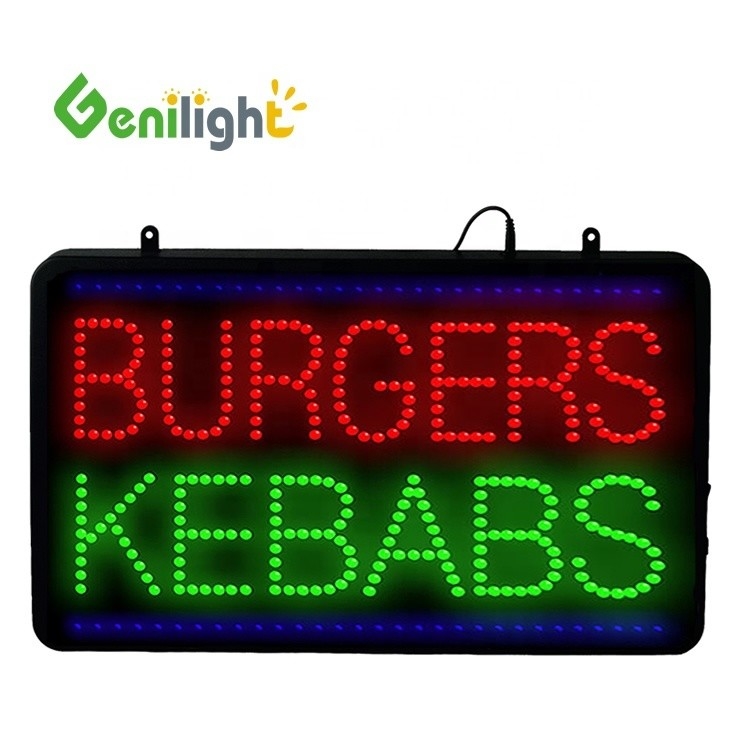 Flash Burgers Kebabs LED Neonlichtschild für den Laden 22 Zoll x 13 Zoll 6MM Pixel Pitch